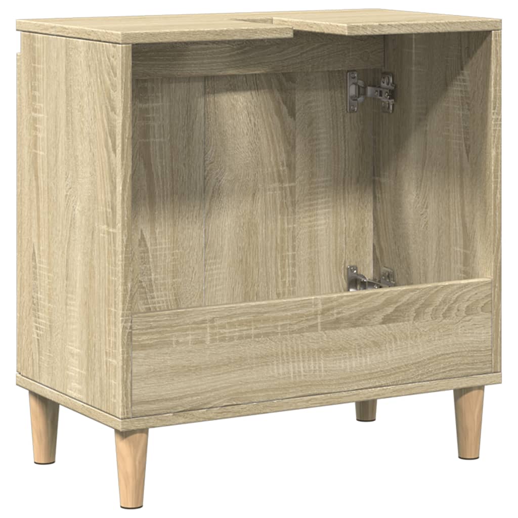 vidaXL Armario de lavabo madera contrachapada roble Sonoma 58x33x60 cm