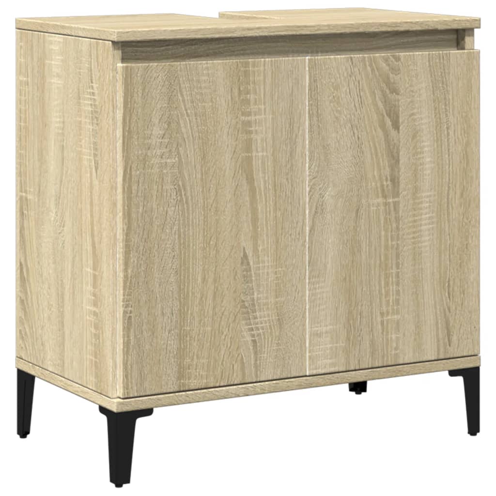 vidaXL Armario de lavabo madera contrachapada roble Sonoma 58x33x60 cm