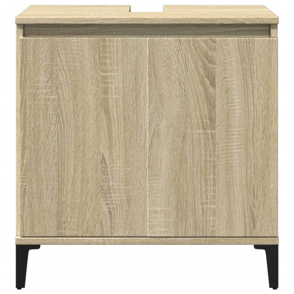 vidaXL Armario de lavabo madera contrachapada roble Sonoma 58x33x60 cm