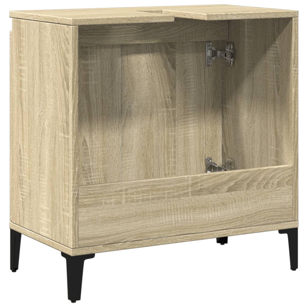 vidaXL Armario de lavabo madera contrachapada roble Sonoma 58x33x60 cm