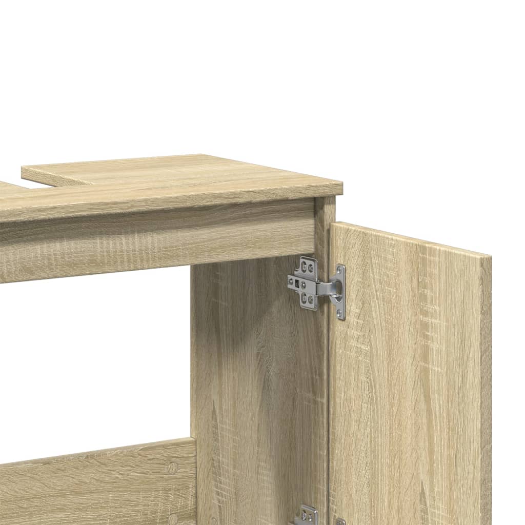 vidaXL Armario de lavabo madera contrachapada roble Sonoma 58x33x60 cm