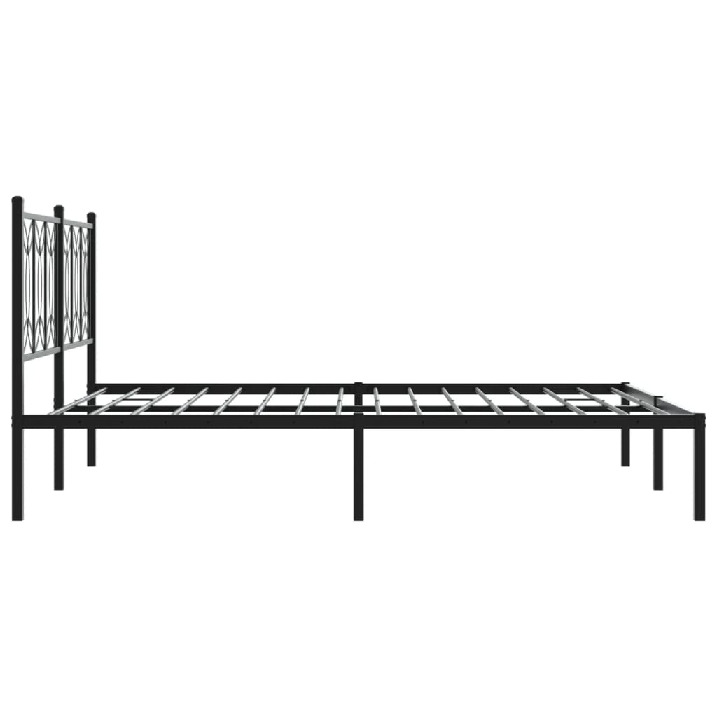 vidaXL Estructura cama sin colchón con cabecero metal negro 150x200 cm