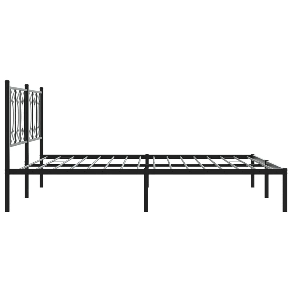 vidaXL Estructura cama sin colchón con cabecero metal negro 180x200 cm