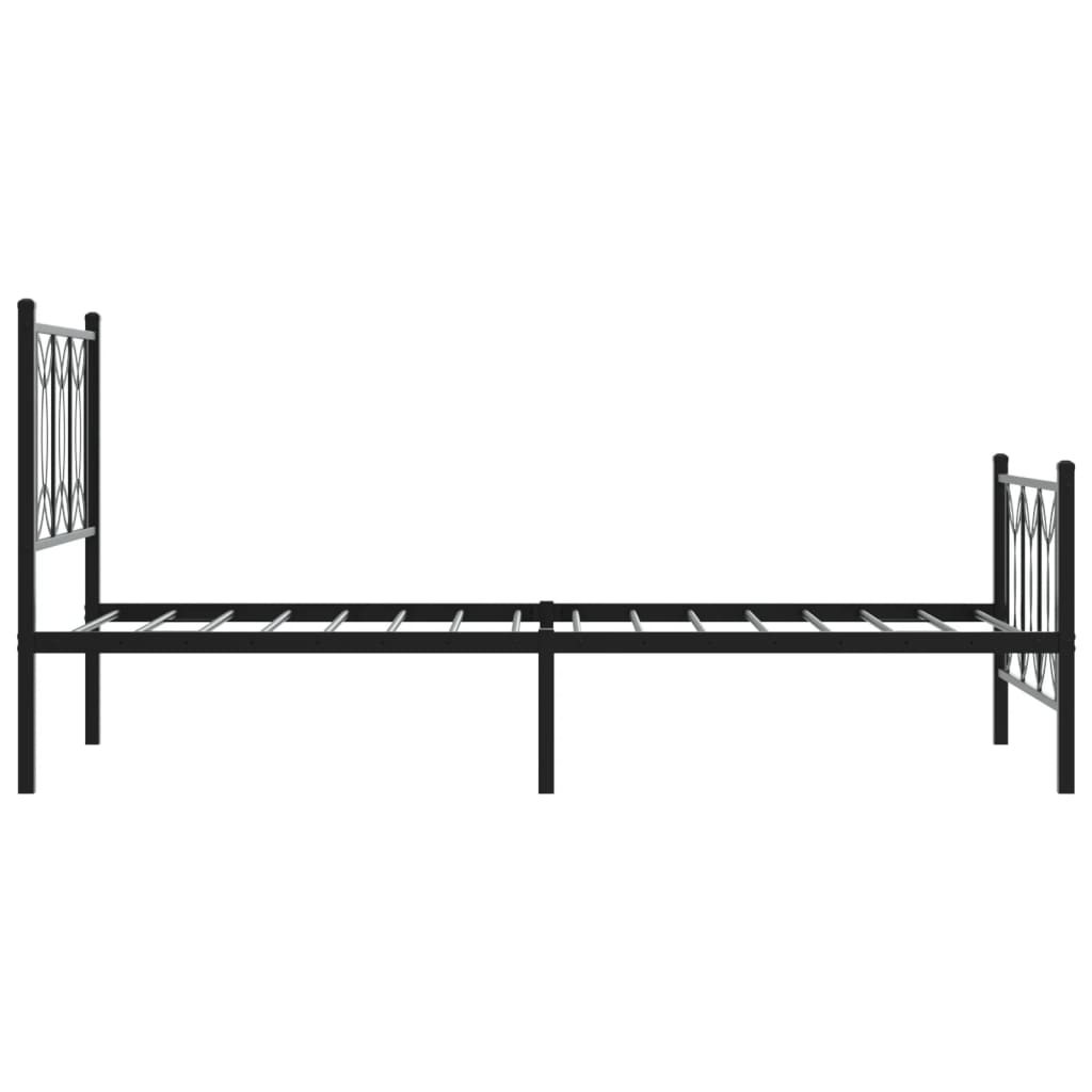 vidaXL Estructura cama sin colchón con estribo metal negro 90x200 cm