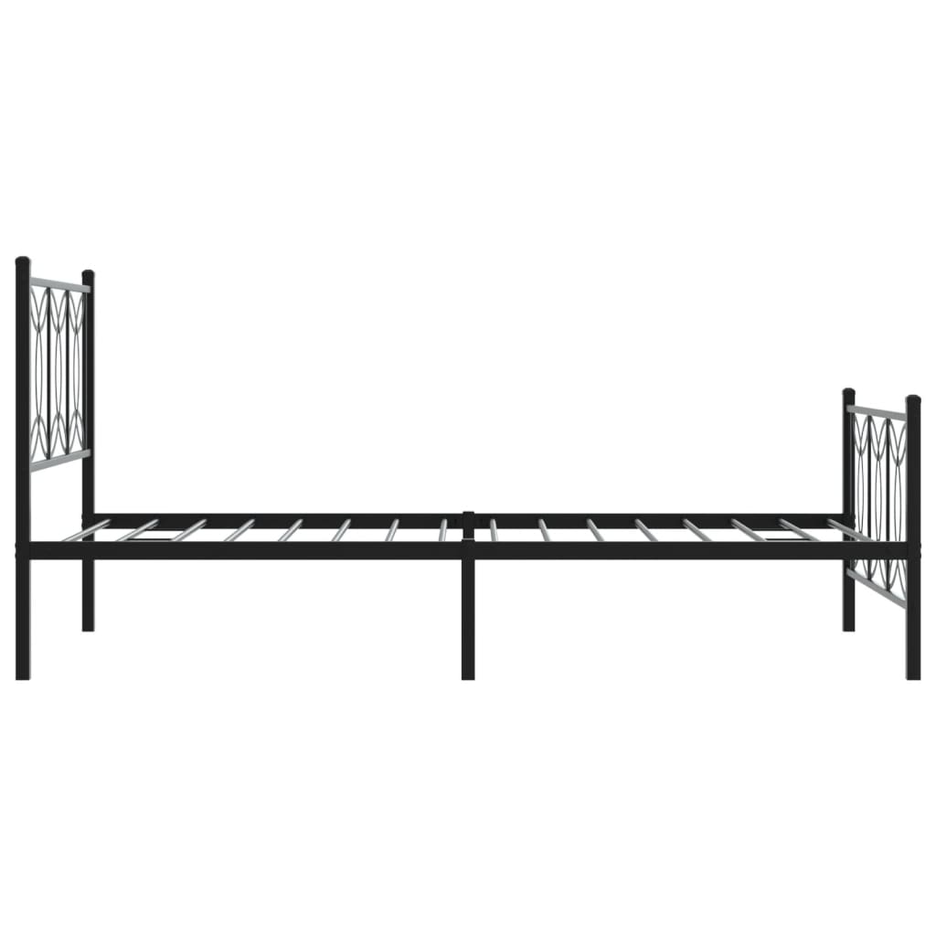 vidaXL Estructura cama sin colchón con estribo metal negro 100x200 cm