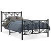 vidaXL Estructura cama sin colchón con estribo metal negro 100x200 cm