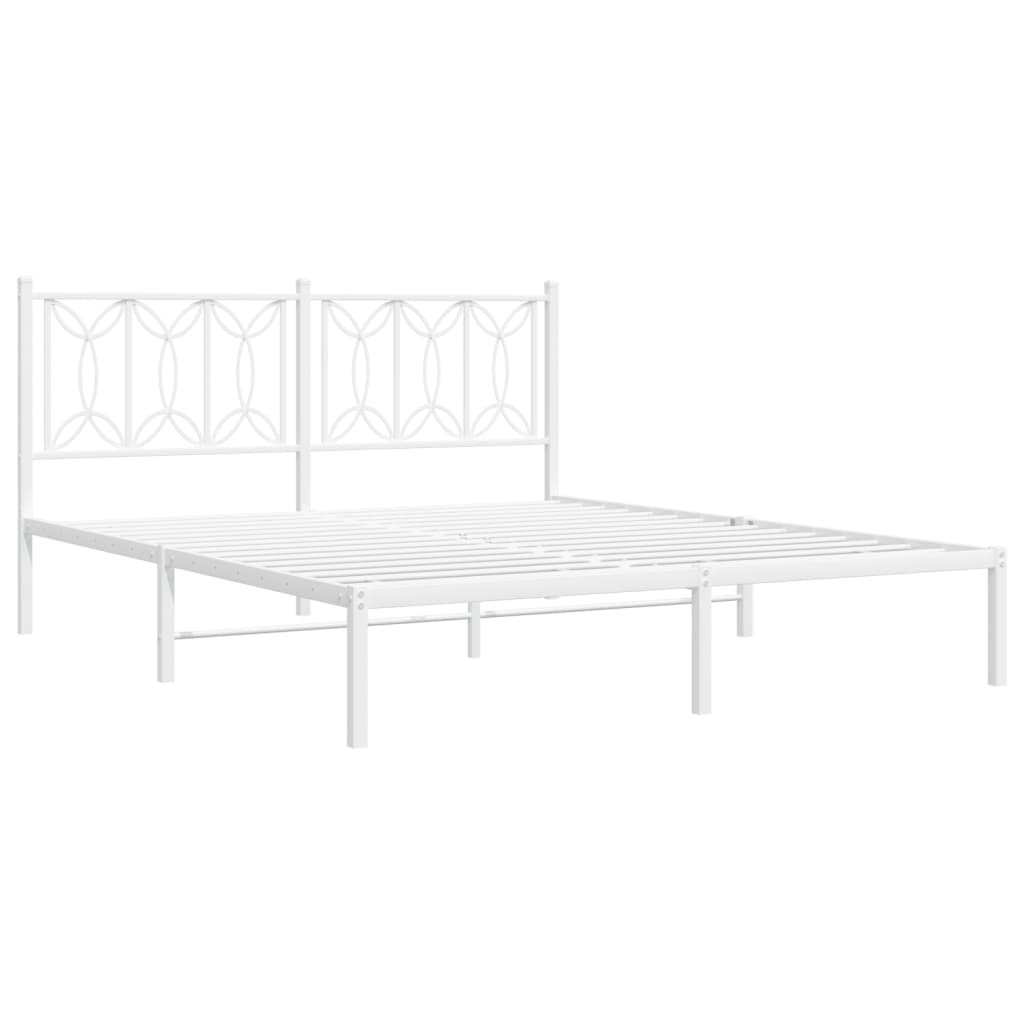 vidaXL Estructura cama sin colchón con cabecero metal blanco 150x200cm