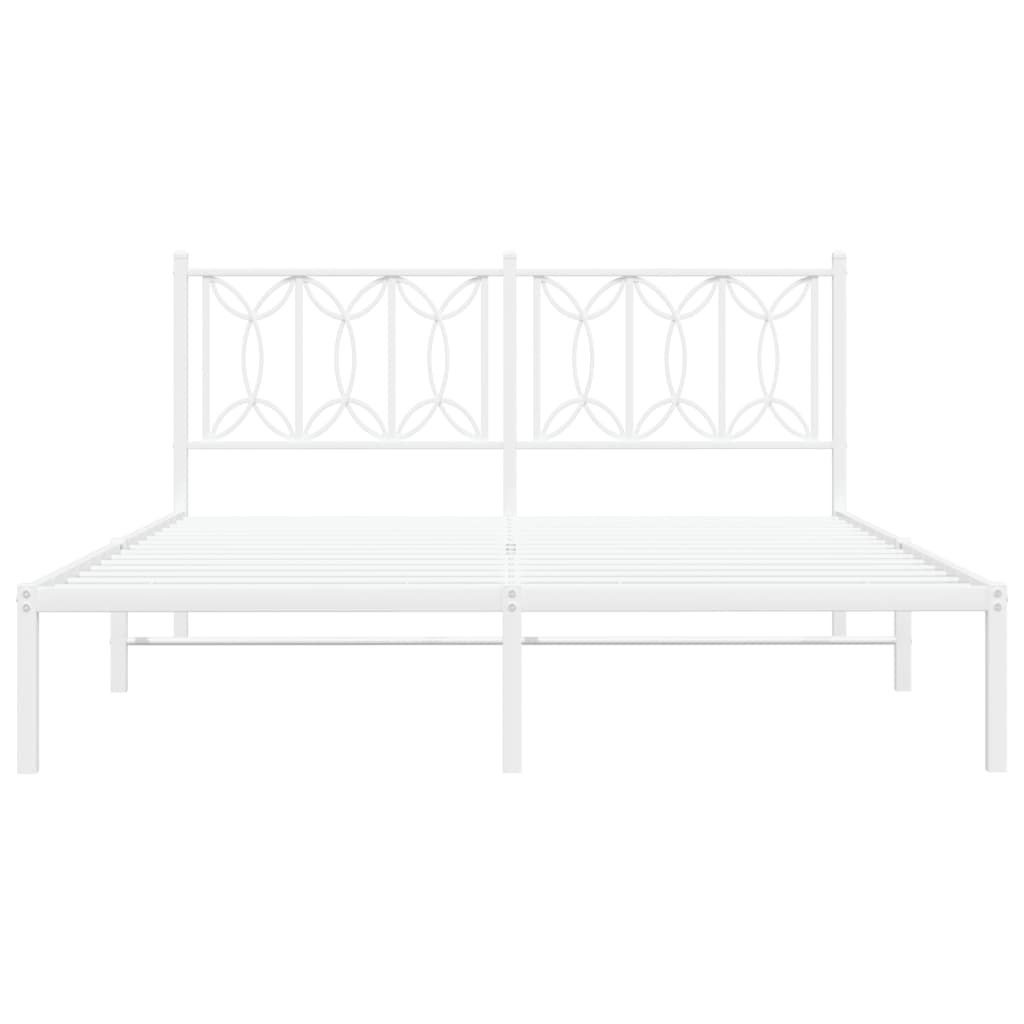 vidaXL Estructura cama sin colchón con cabecero metal blanco 150x200cm