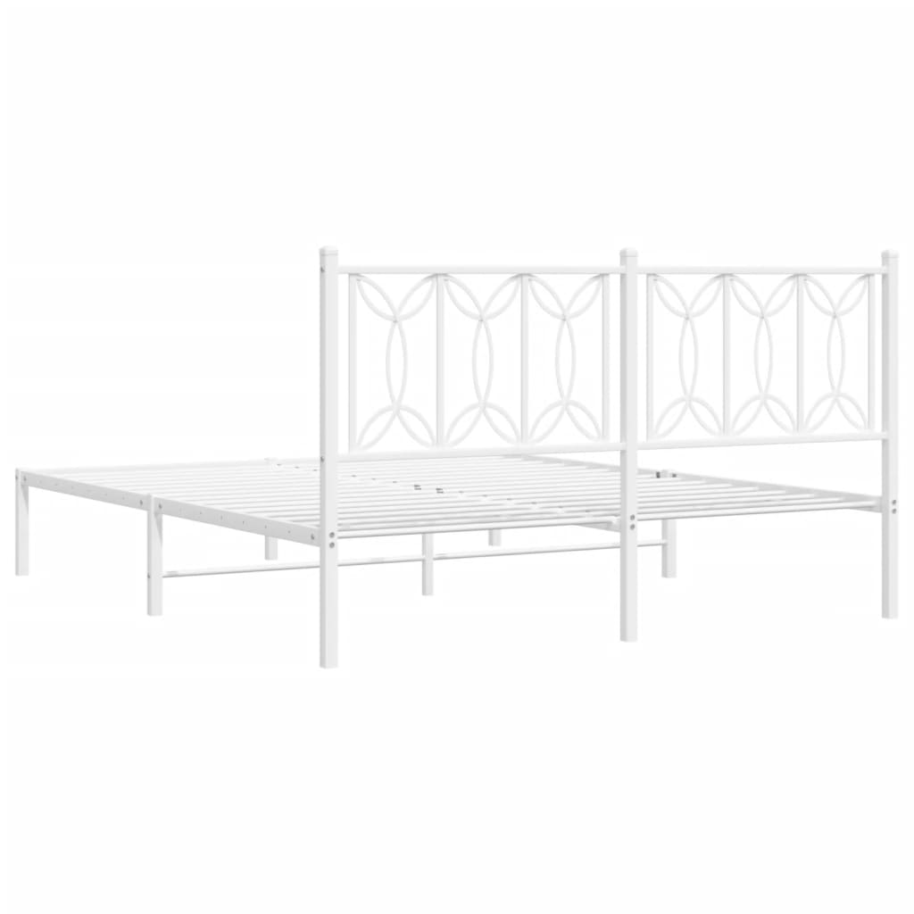 vidaXL Estructura cama sin colchón con cabecero metal blanco 150x200cm