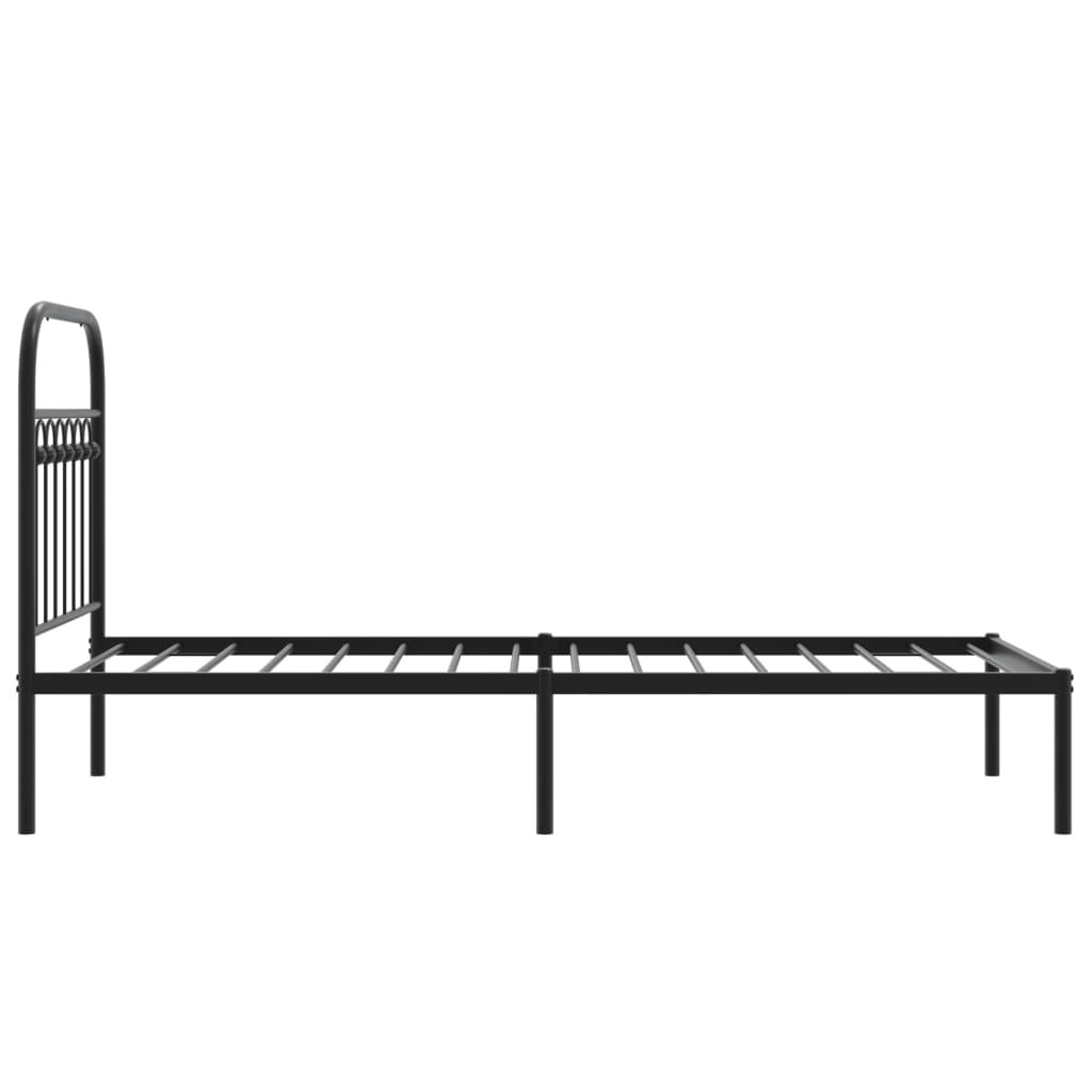 vidaXL Estructura cama sin colchón con cabecero metal negro 75x190 cm