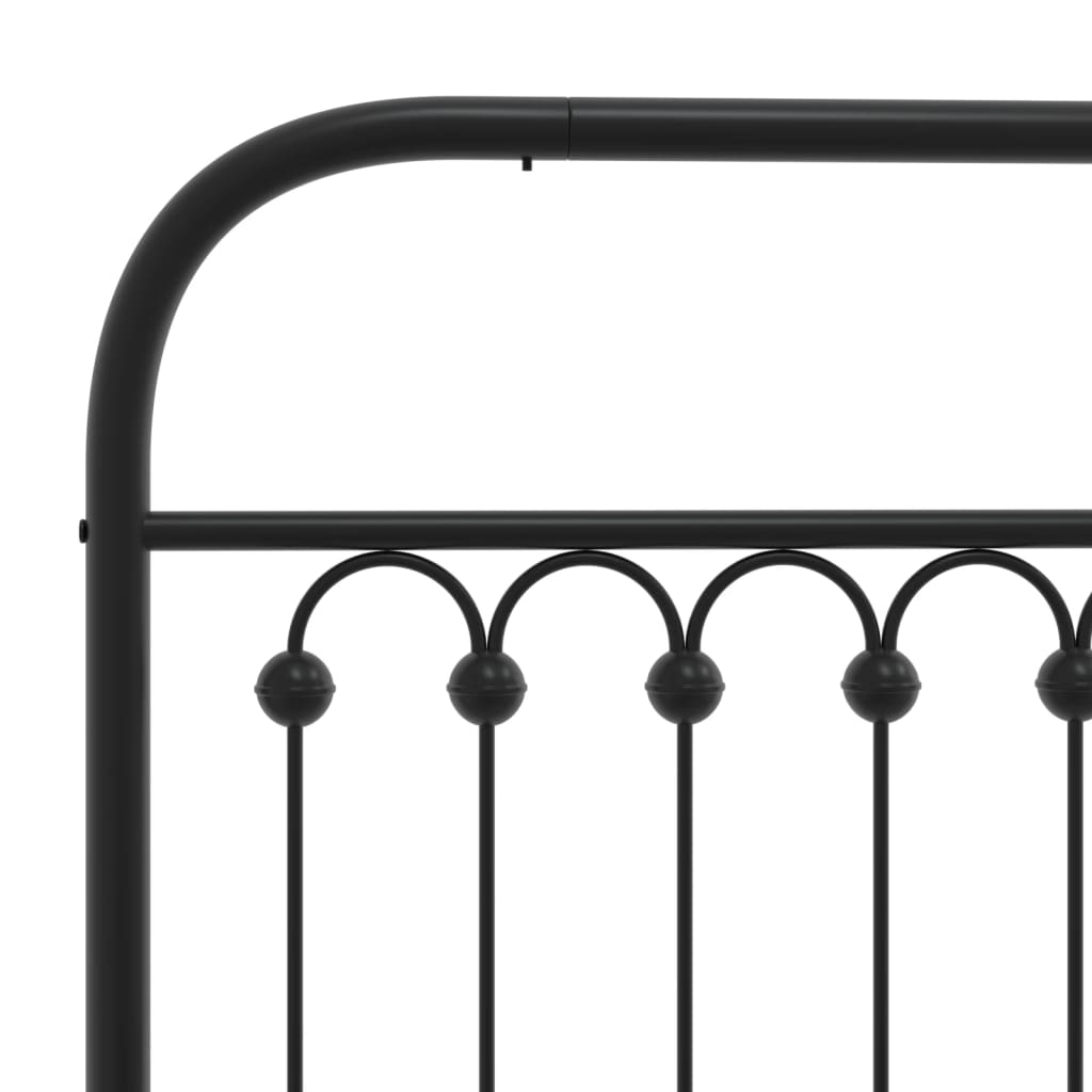 vidaXL Estructura cama sin colchón con cabecero metal negro 75x190 cm