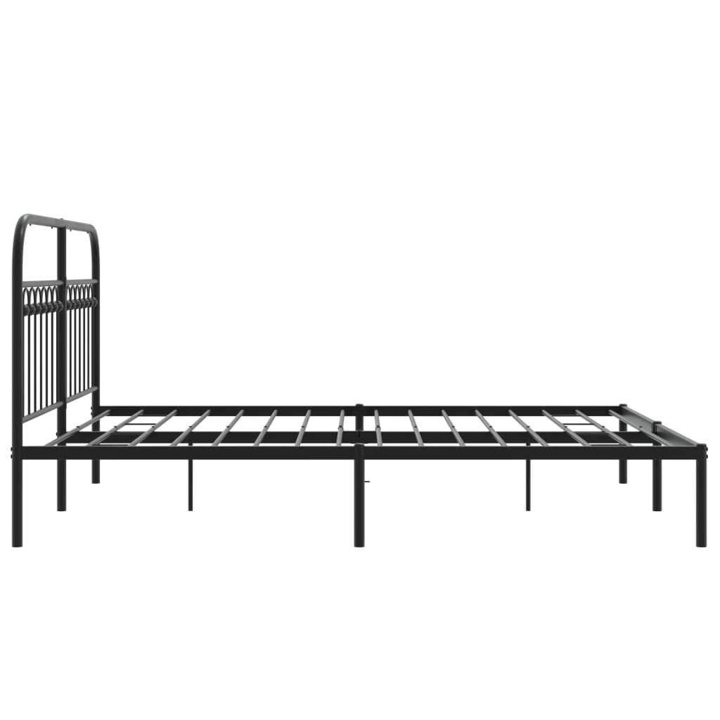 vidaXL Estructura cama sin colchón con cabecero metal negro 160x200 cm