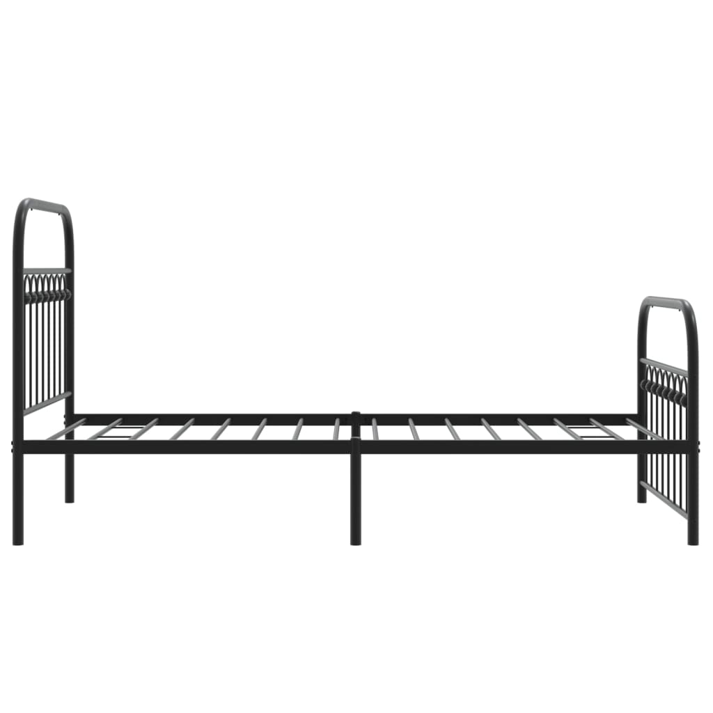 vidaXL Estructura cama sin colchón con estribo metal negro 90x200 cm