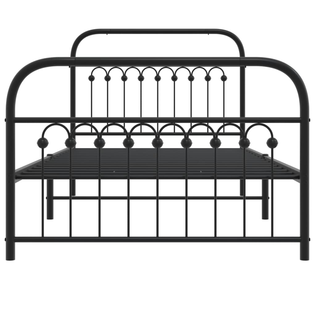 vidaXL Estructura cama sin colchón con estribo metal negro 100x200 cm