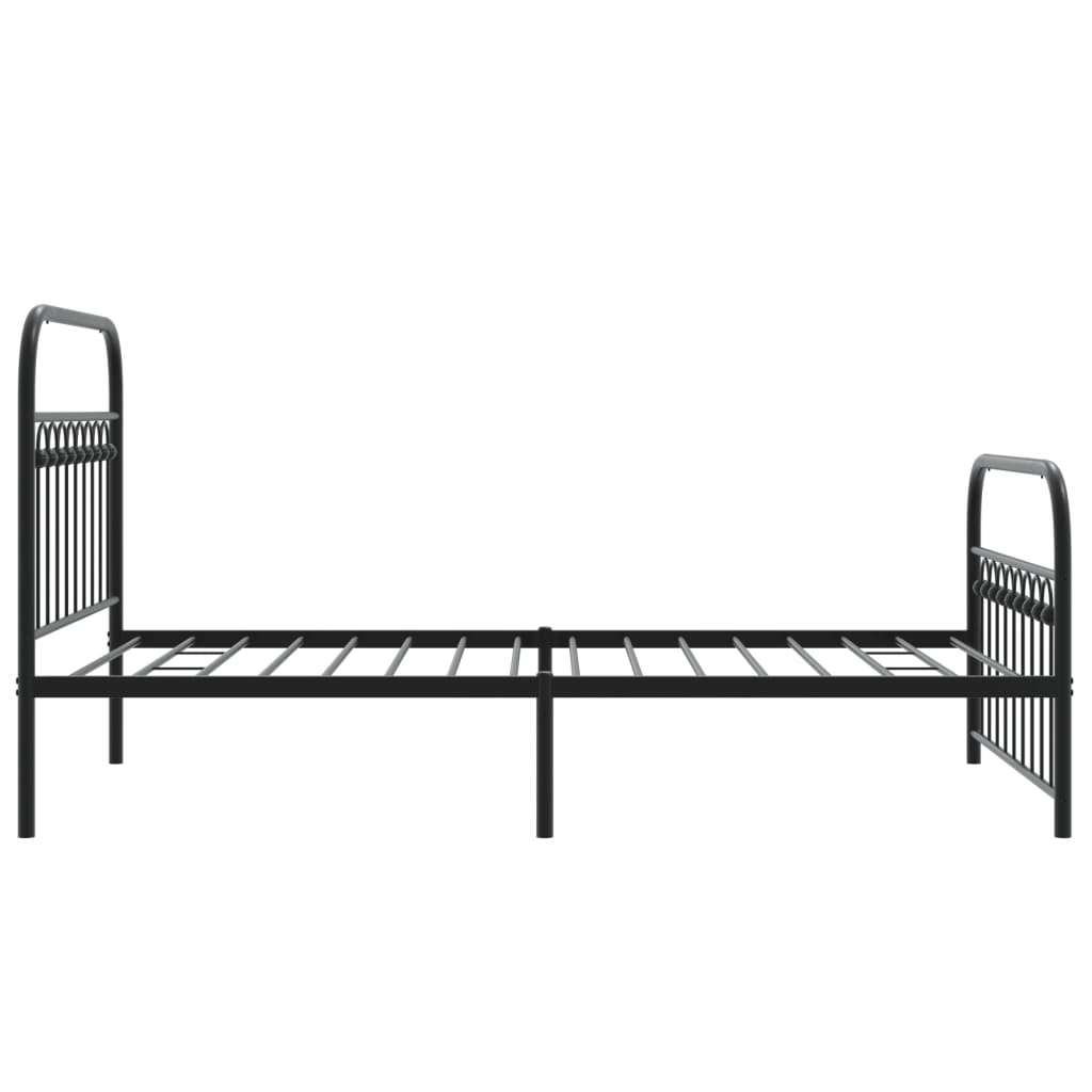 vidaXL Estructura cama sin colchón con estribo metal negro 100x200 cm