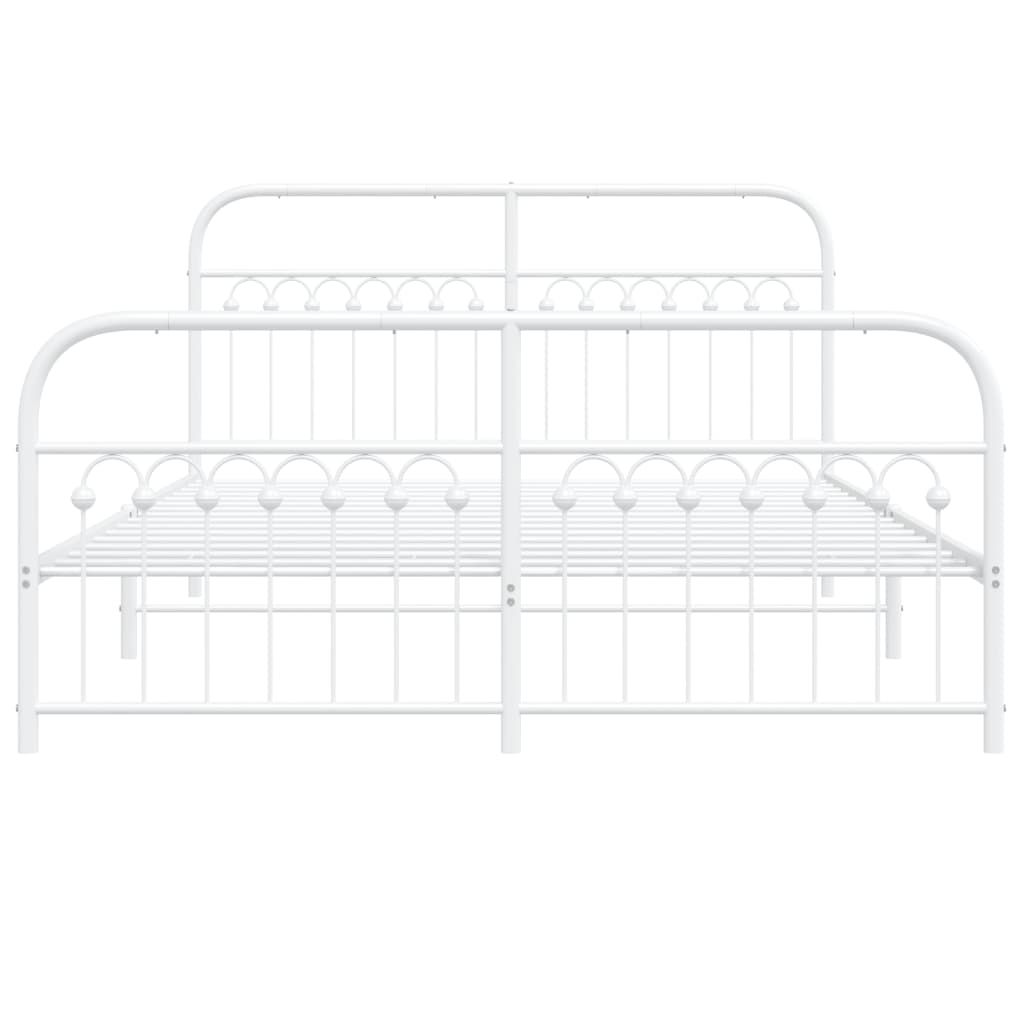 vidaXL Estructura cama sin colchón con estribo metal blanco 160x200 cm