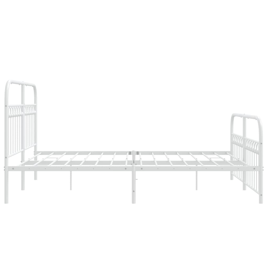 vidaXL Estructura cama sin colchón con estribo metal blanco 160x200 cm