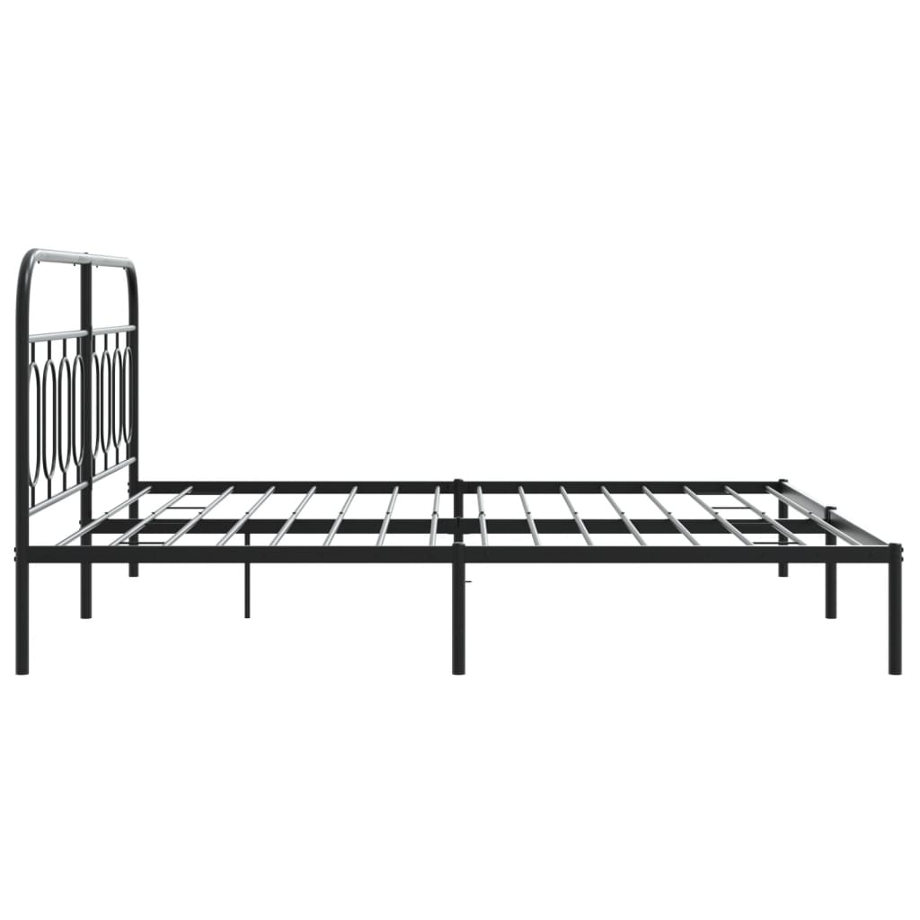 vidaXL Estructura cama sin colchón con cabecero metal negro 180x200 cm