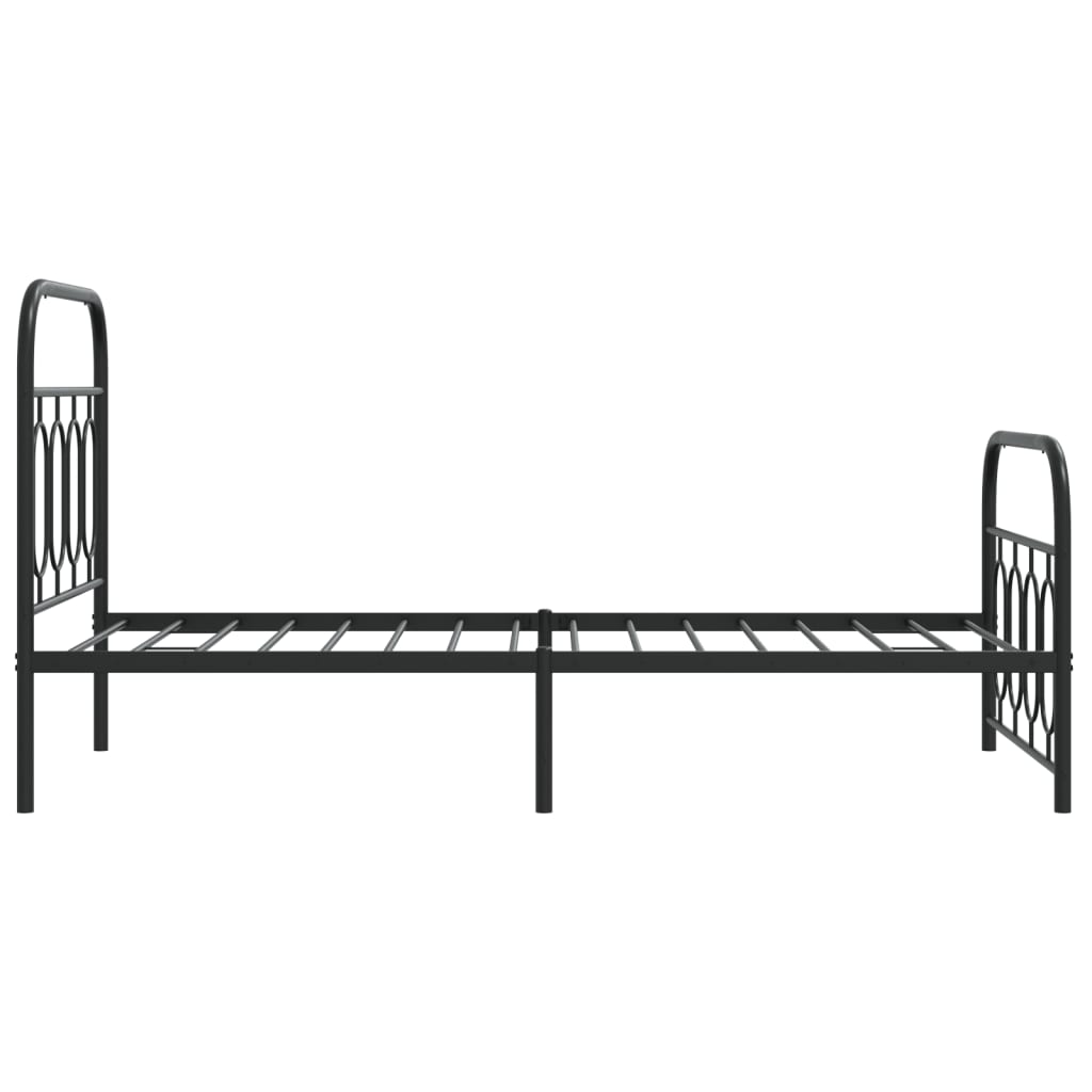 vidaXL Estructura cama sin colchón con estribo metal negro 90x200 cm