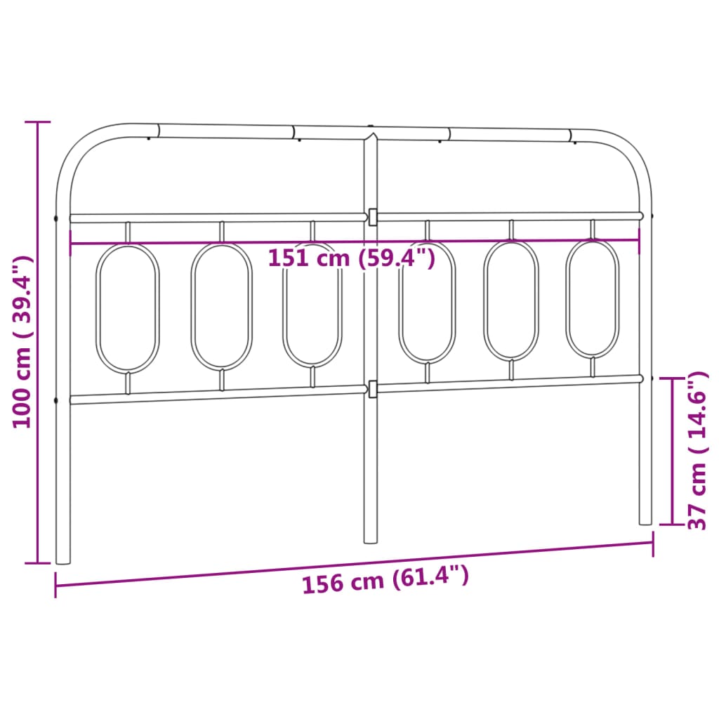 vidaXL Cabecero de metal blanco 150 cm