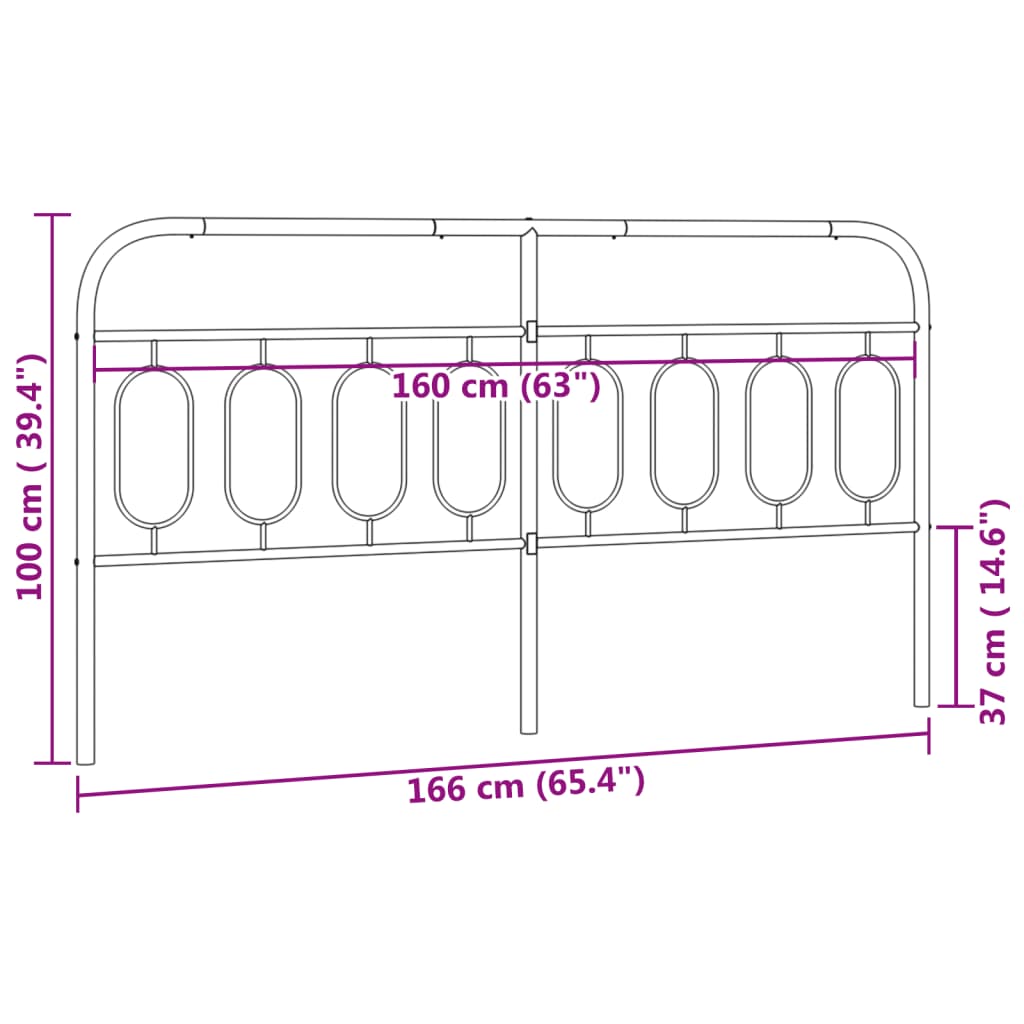 vidaXL Cabecero de metal blanco 160 cm