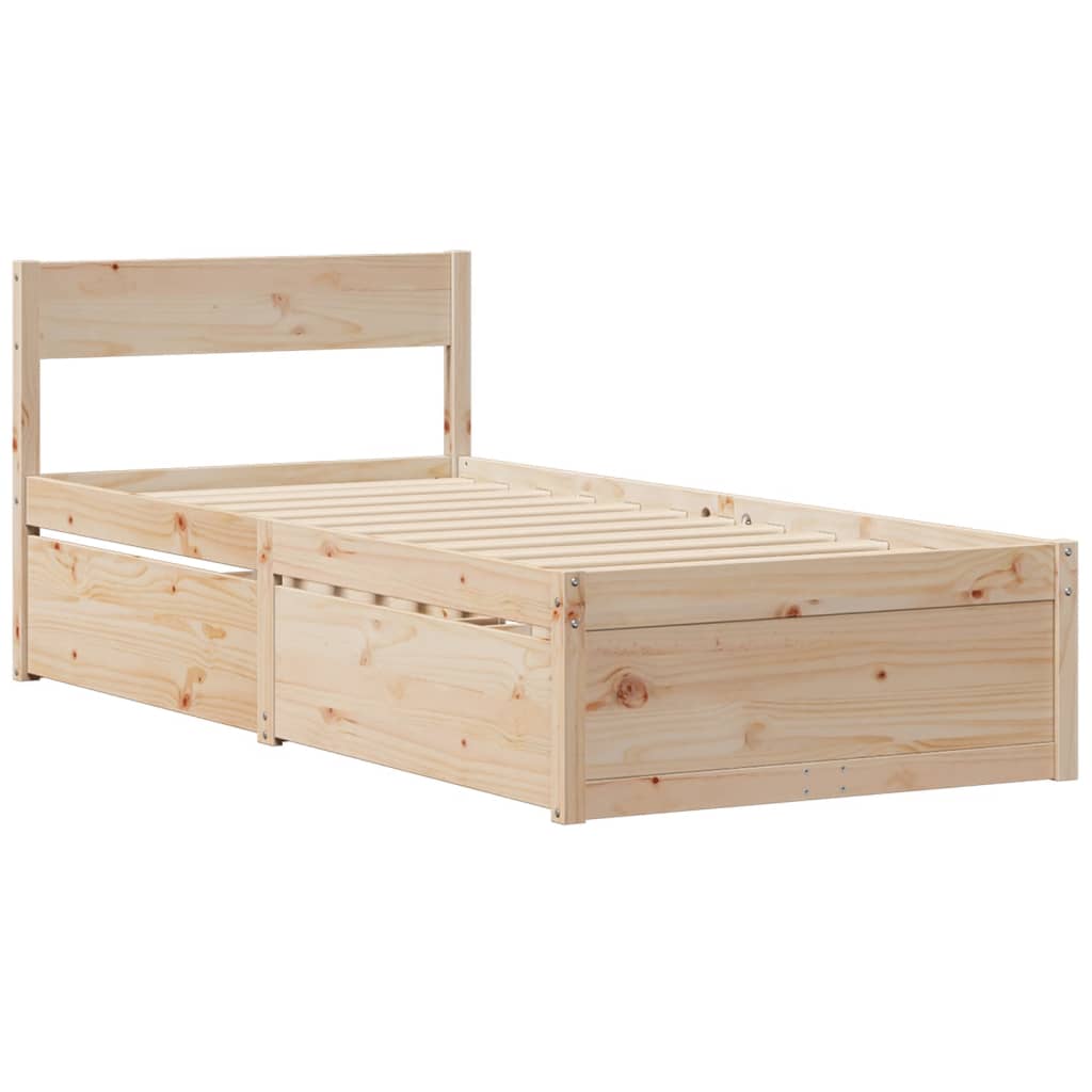 vidaXL Estructura de cama sin colchón madera maciza de pino 90x190 cm