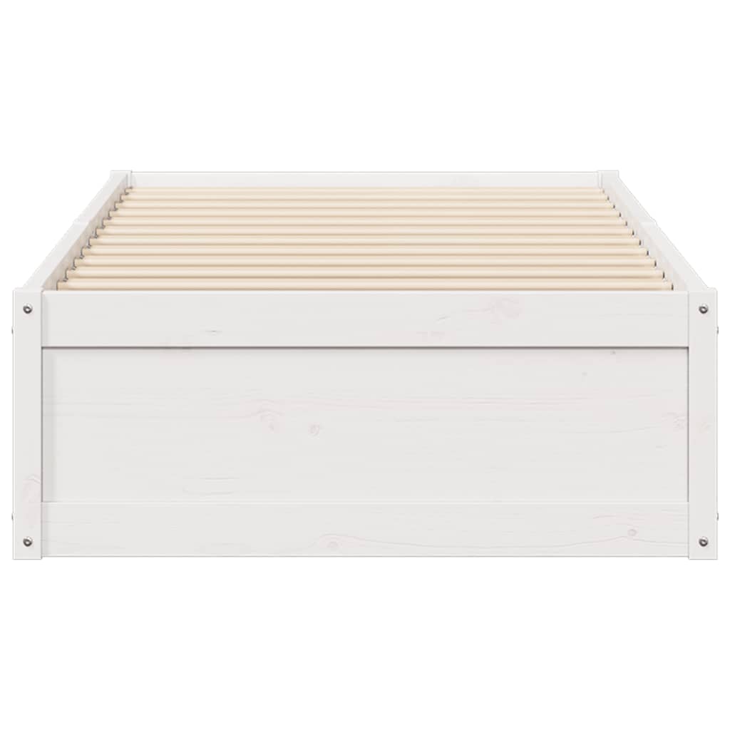 vidaXL Estructura de cama sin colchón madera maciza blanca 75x190 cm