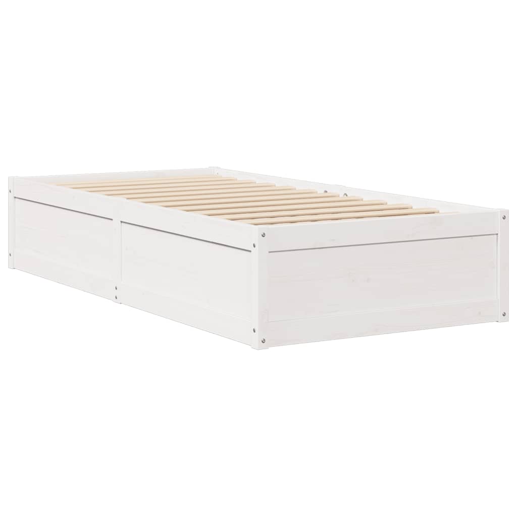 vidaXL Estructura de cama sin colchón madera maciza blanca 75x190 cm