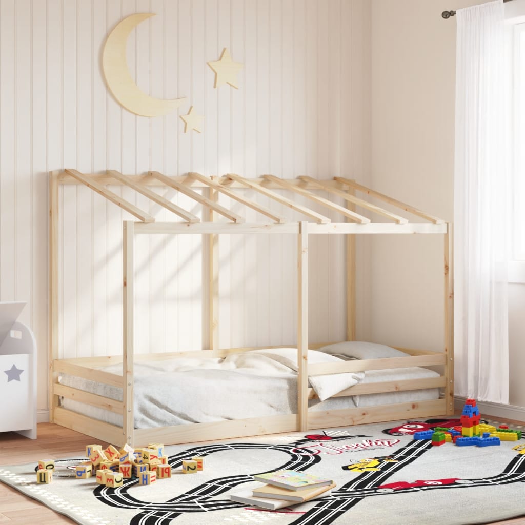 vidaXL Cama infantil con techo madera maciza pino 100x200 cm