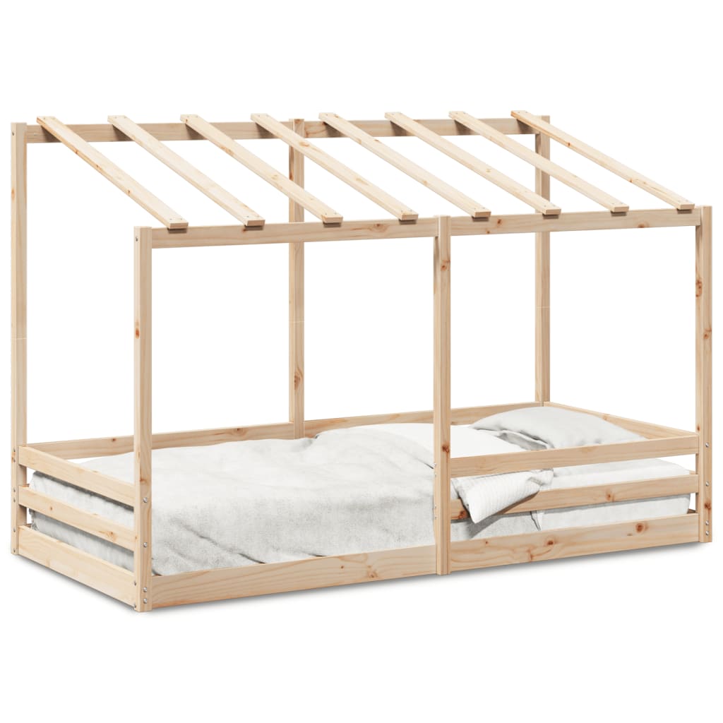 vidaXL Cama infantil con techo madera maciza pino 90x200 cm