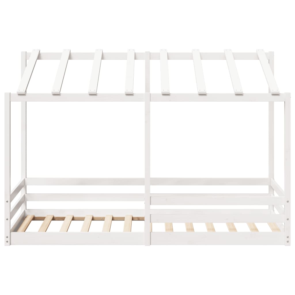 vidaXL Cama infantil con techo madera maciza pino blanca 90x200 cm