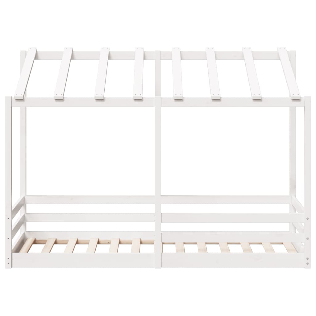 vidaXL Cama infantil con techo madera maciza pino blanca 90x190 cm