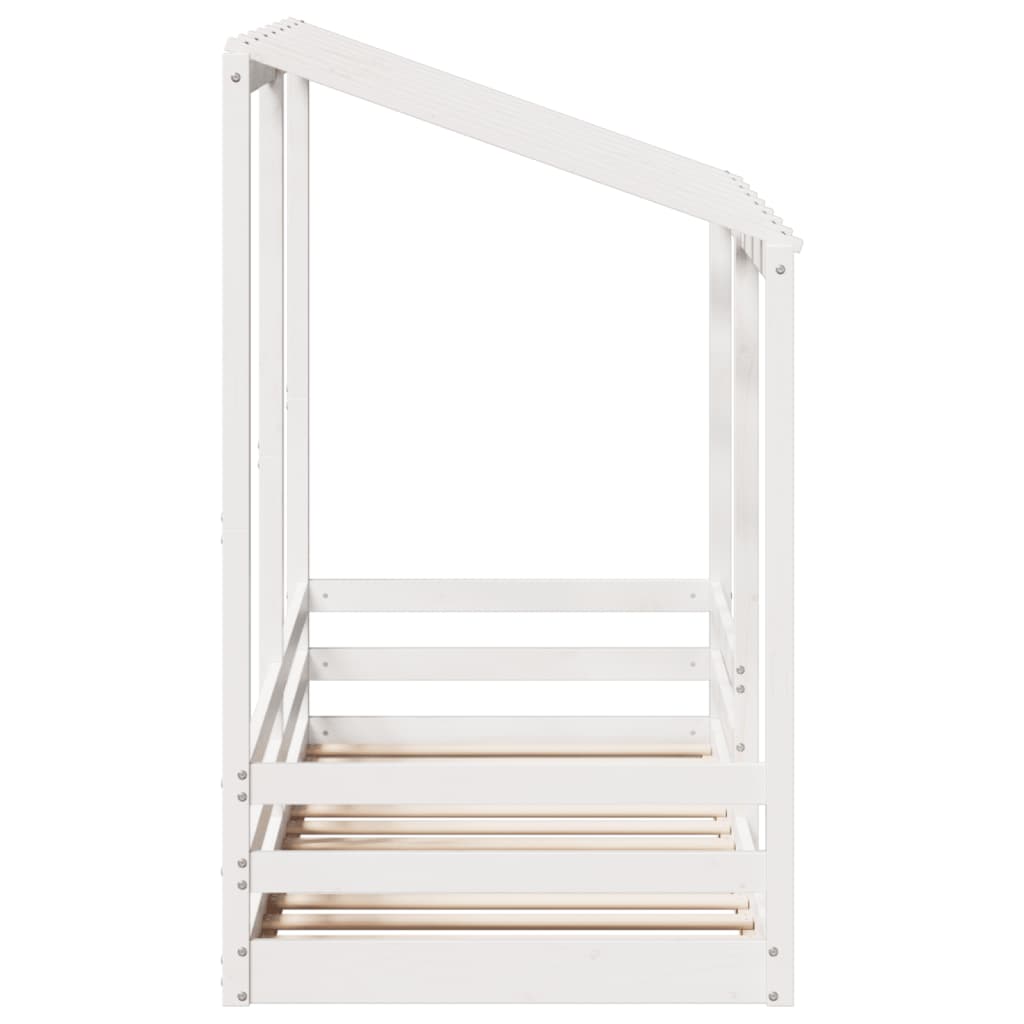 vidaXL Cama infantil con techo madera maciza pino blanca 90x190 cm