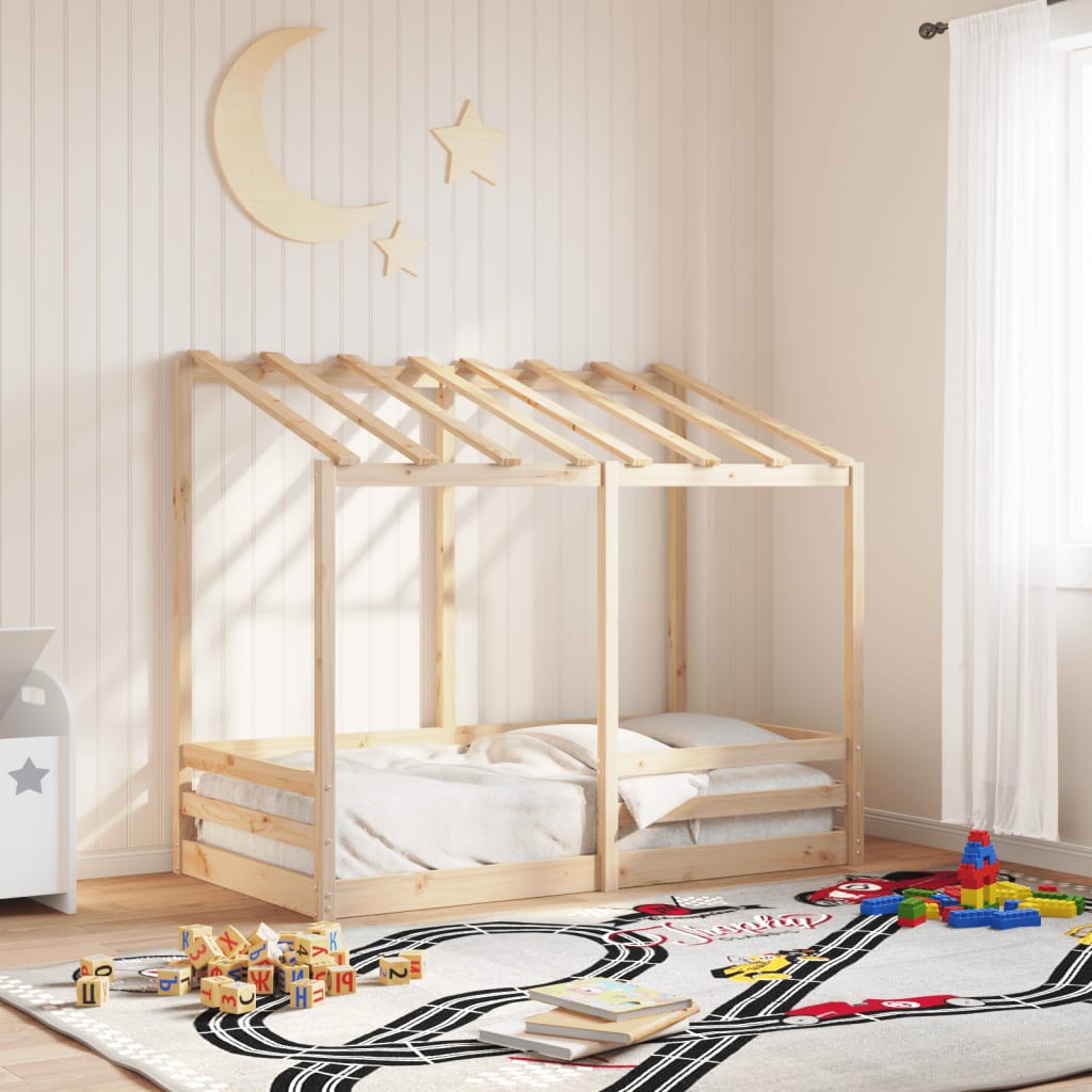 vidaXL Cama para niños con techo madera maciza de pino 80x160 cm