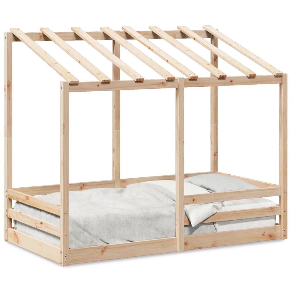 vidaXL Cama para niños con techo madera maciza de pino 80x160 cm