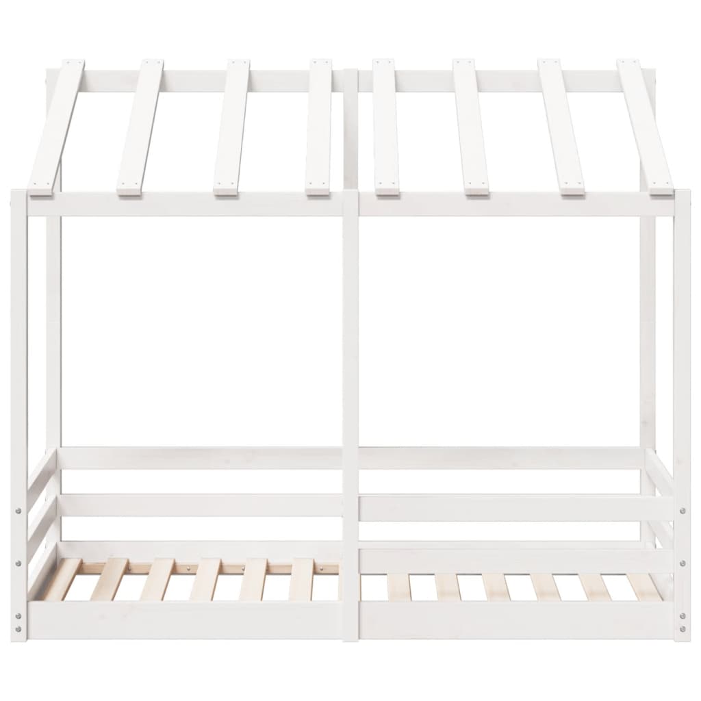 vidaXL Cama para niños con techo madera de pino blanco 80x160 cm