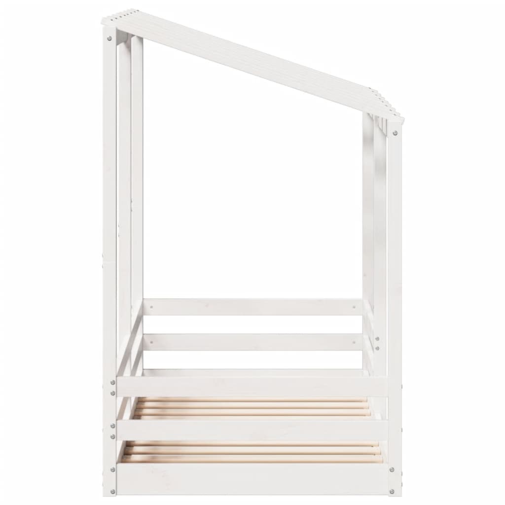 vidaXL Cama para niños con techo madera de pino blanco 80x160 cm