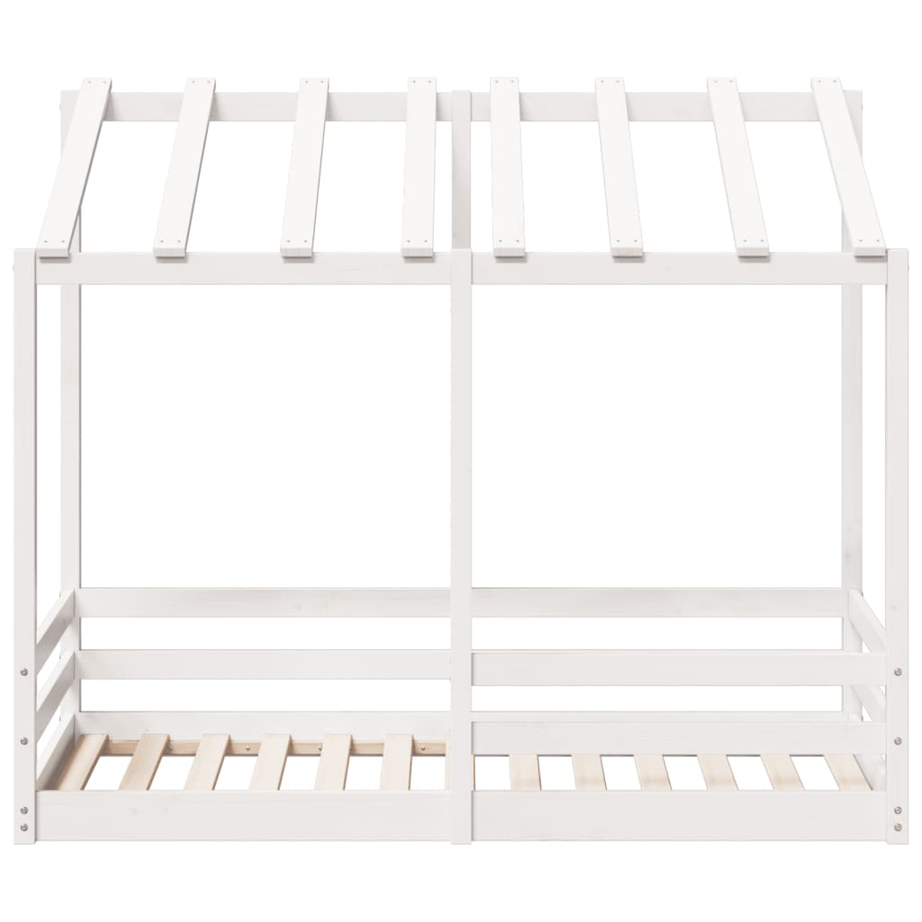 vidaXL Cama infantil con techo madera maciza pino blanco 70x140 cm