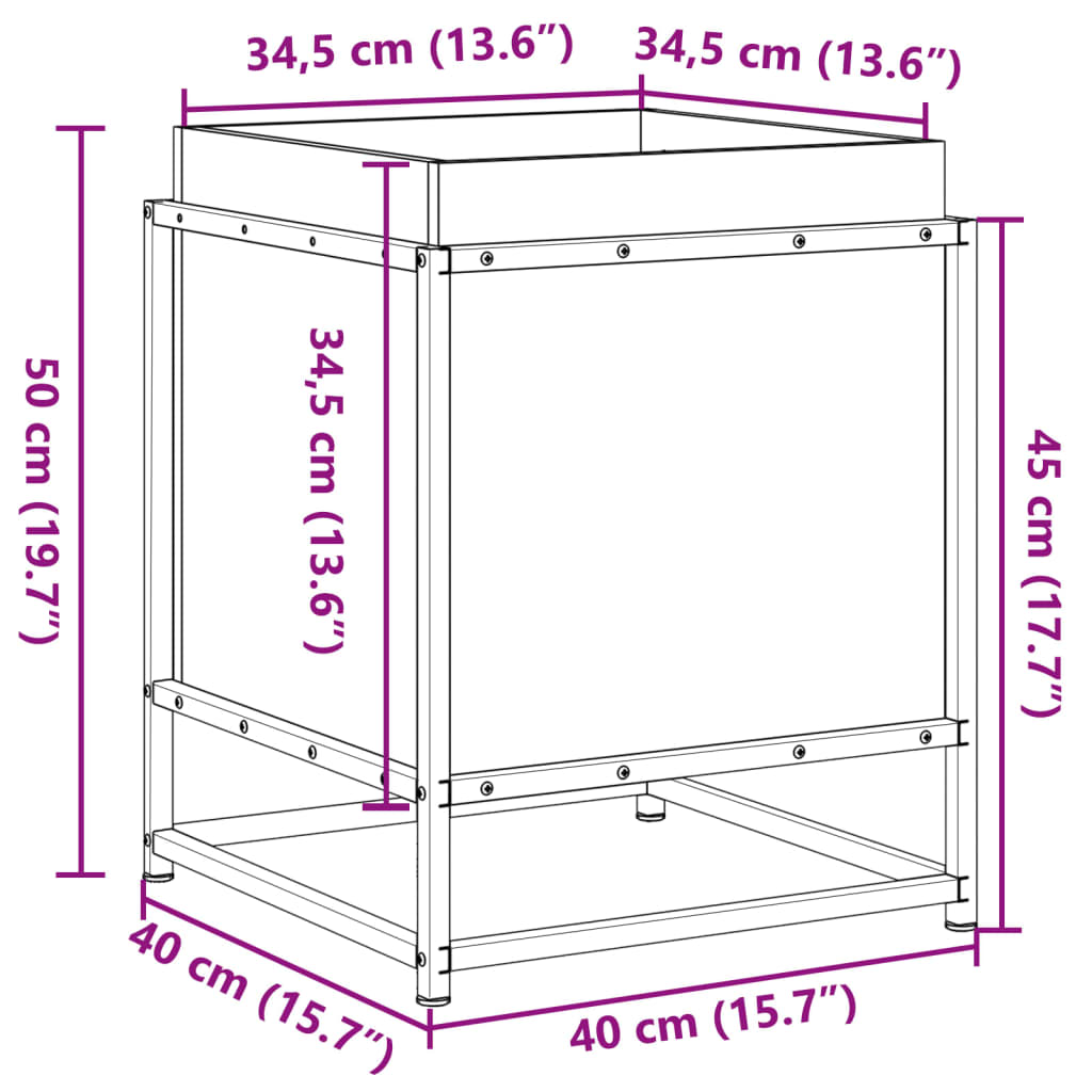 vidaXL Jardinera de madera maciza de pino 40x40x50 cm