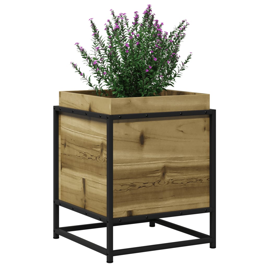 vidaXL Jardinera de madera de pino impregnada 40x40x50 cm