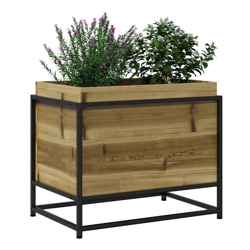 vidaXL Jardinera de madera de pino impregnada 60x40x50 cm