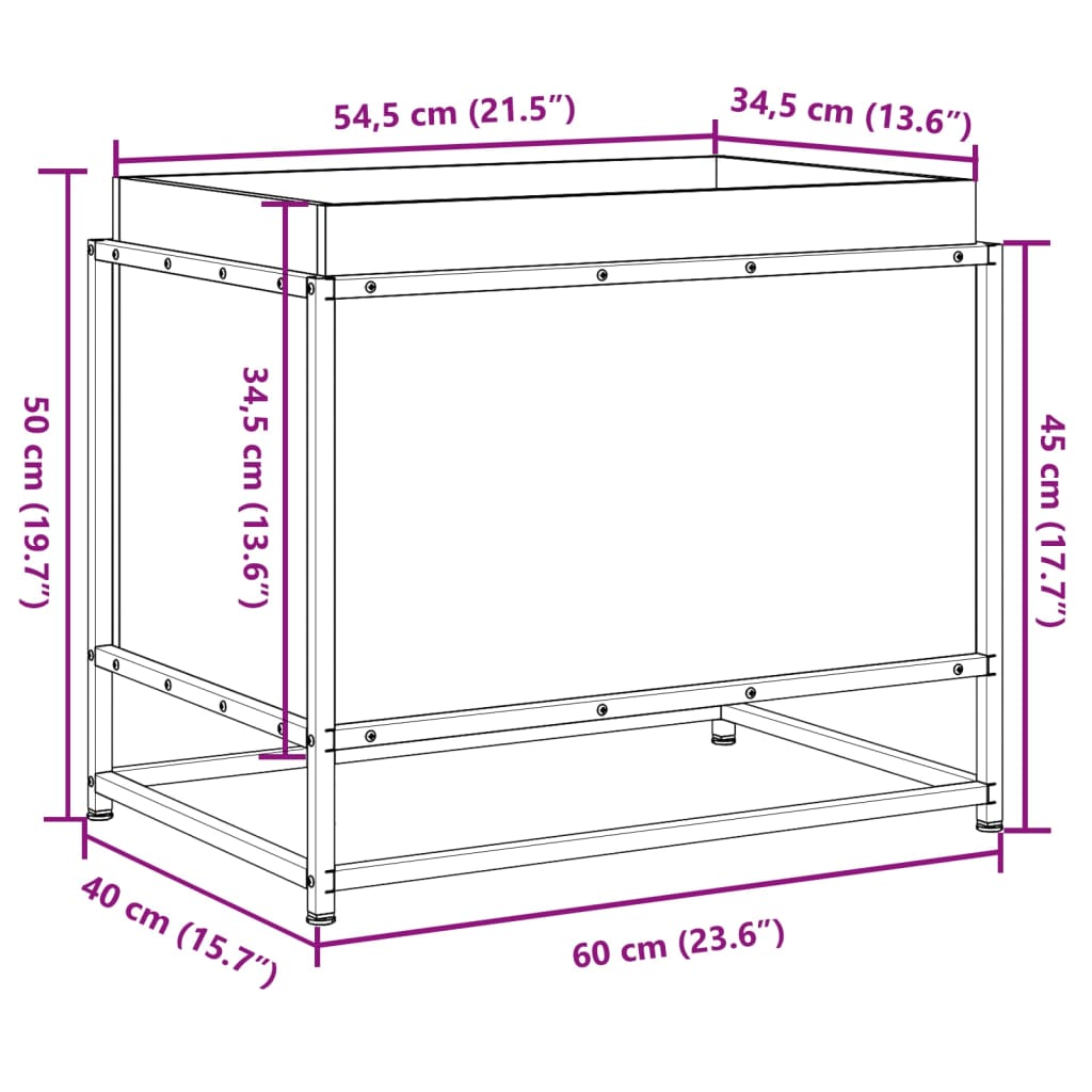 vidaXL Jardinera de madera de pino impregnada 60x40x50 cm