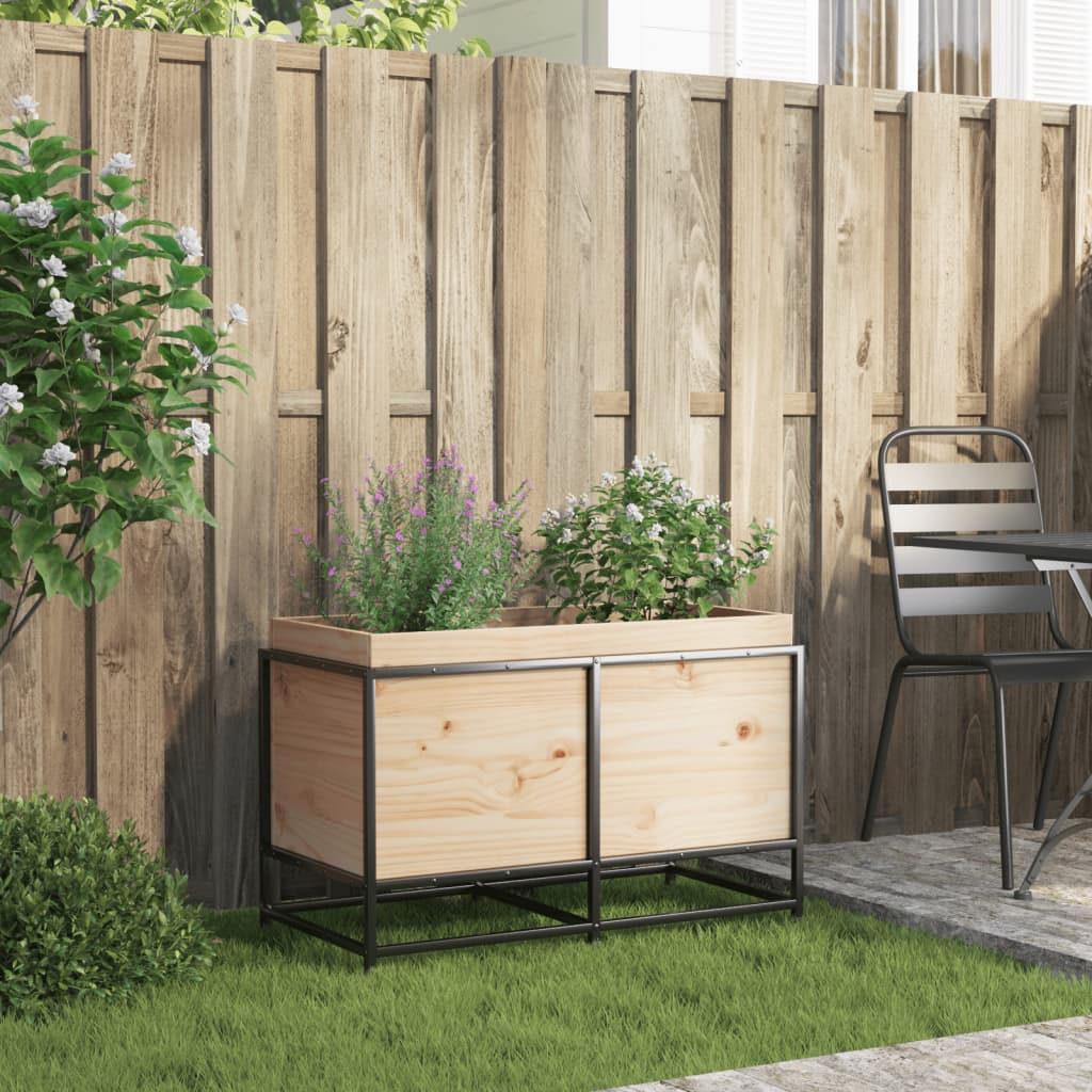 vidaXL Jardinera de madera maciza de pino 80x40x50 cm