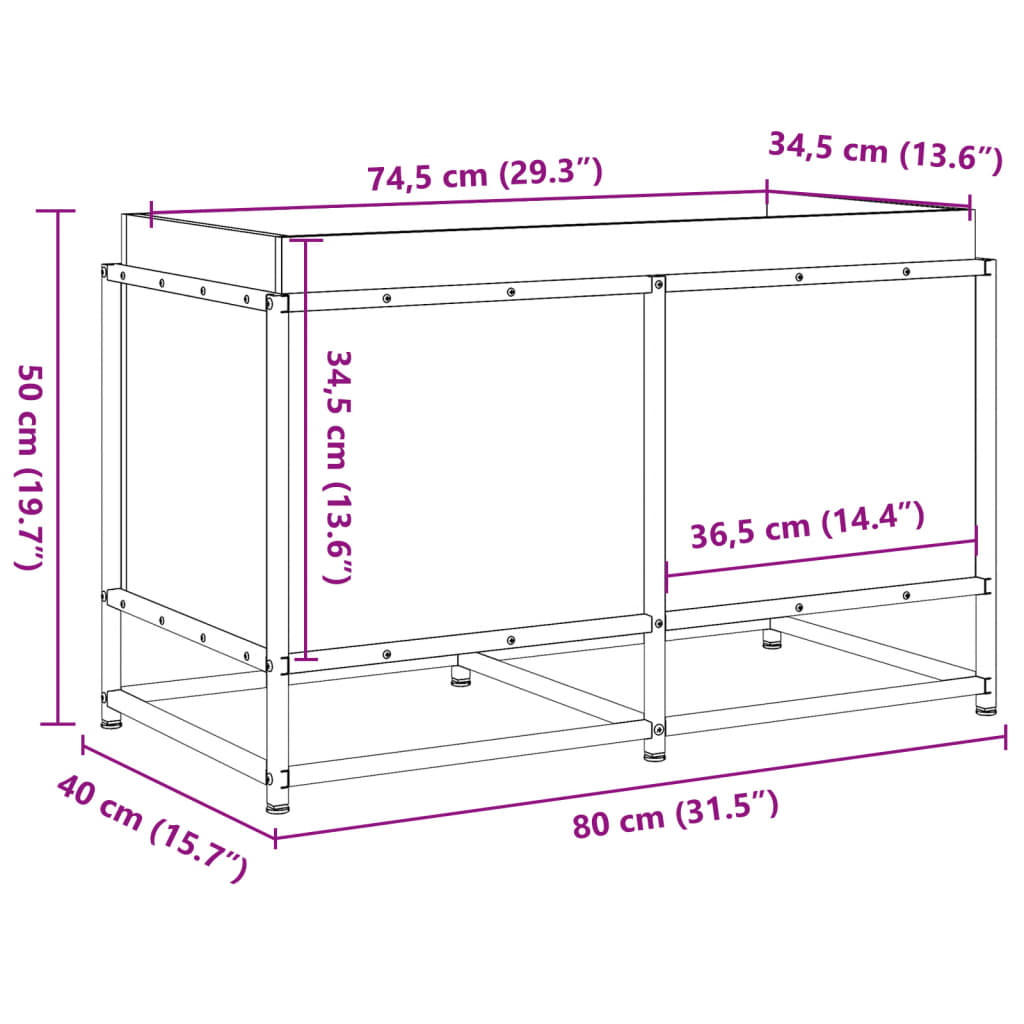 vidaXL Jardinera de madera maciza de pino 80x40x50 cm