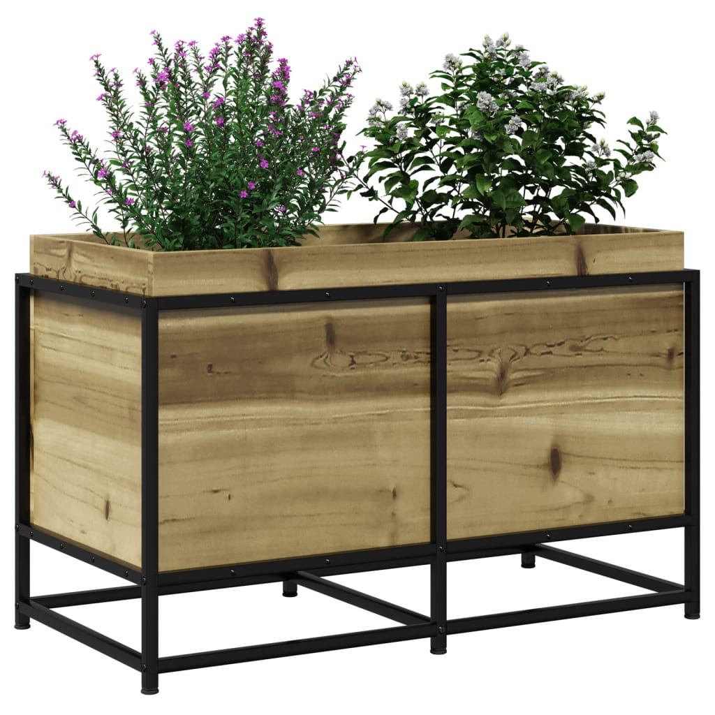 vidaXL Jardinera de madera de pino impregnada 80x40x50 cm