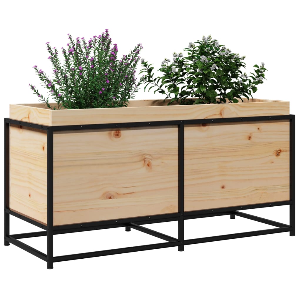 vidaXL Jardinera de madera maciza de pino 100x40x50 cm