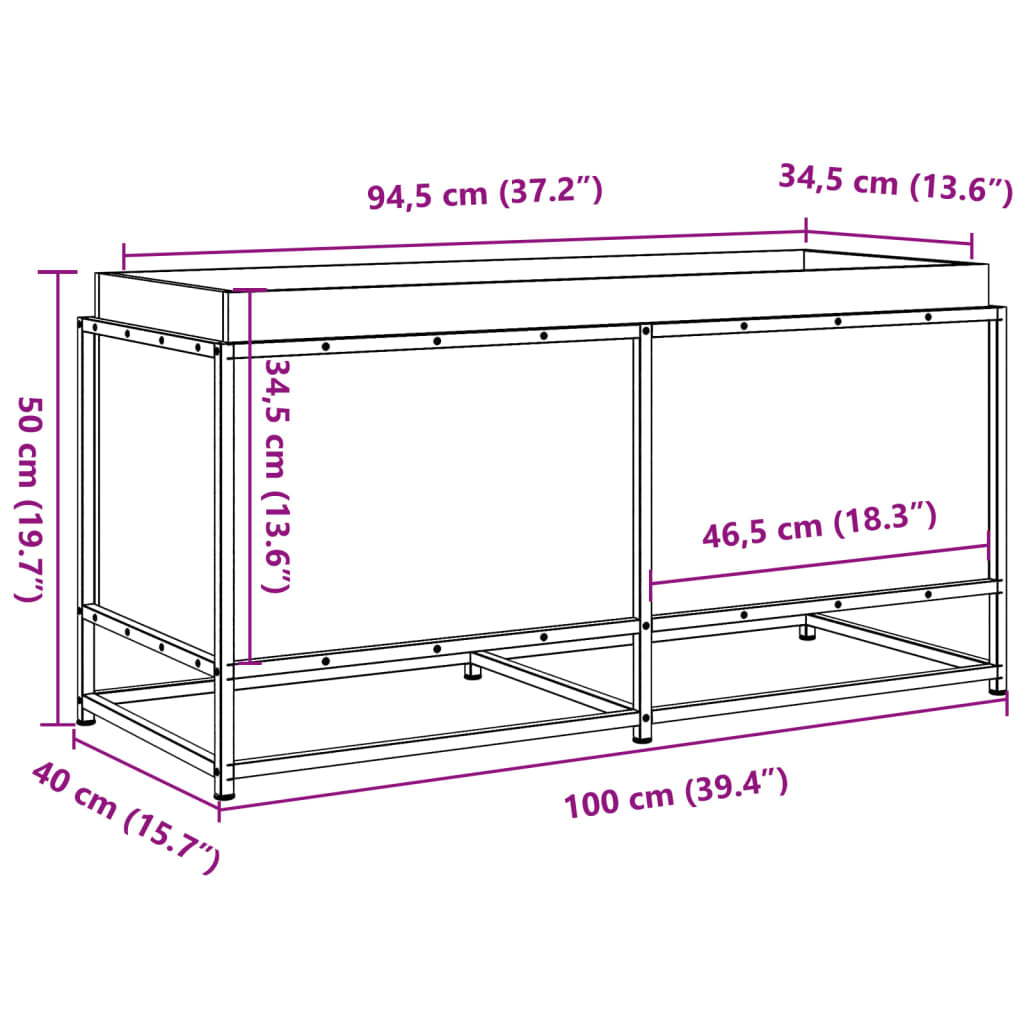 vidaXL Jardinera de madera maciza Douglas 100x40x50 cm