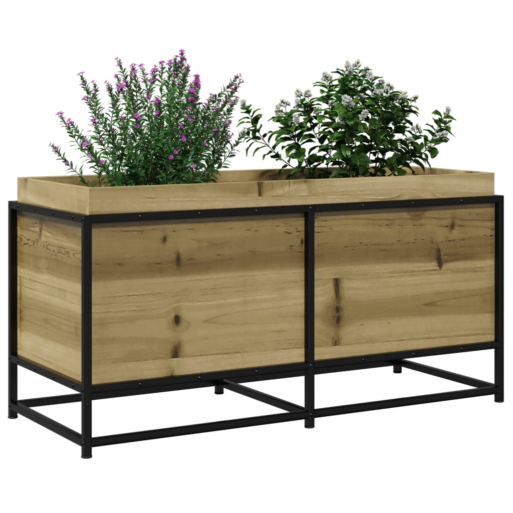 vidaXL Jardinera de madera de pino impregnada 100x40x50 cm