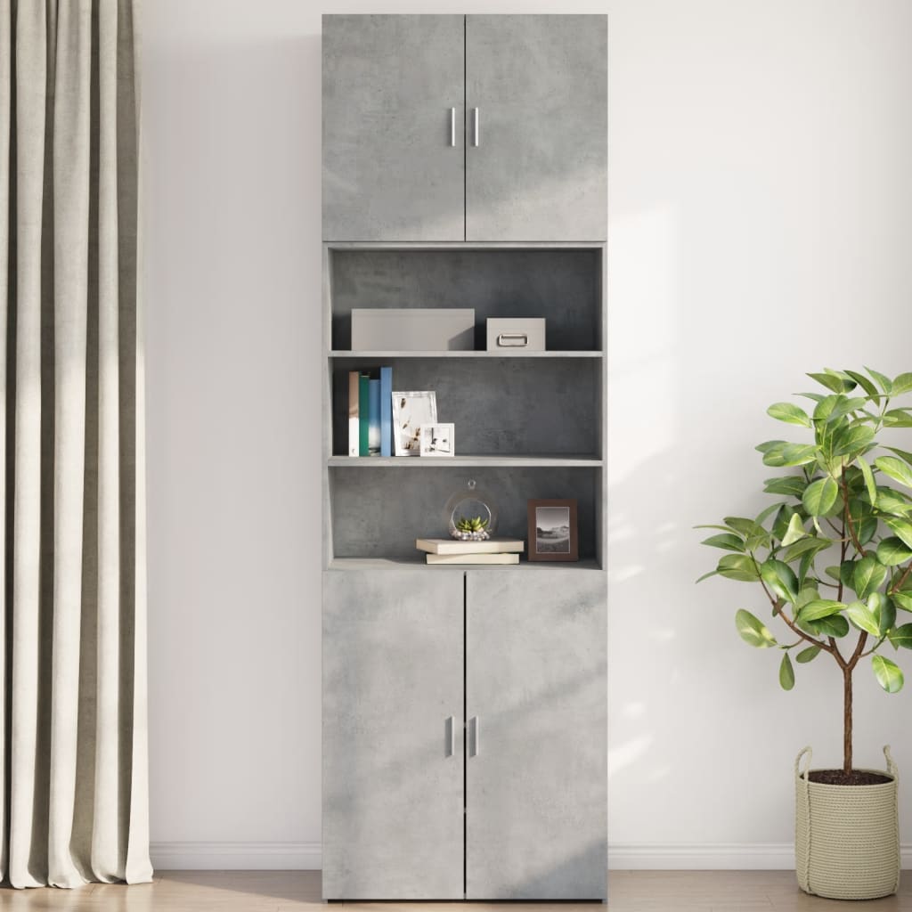 vidaXL Armario de pared madera ingeniería gris hormigón 80x42,5x64 cm