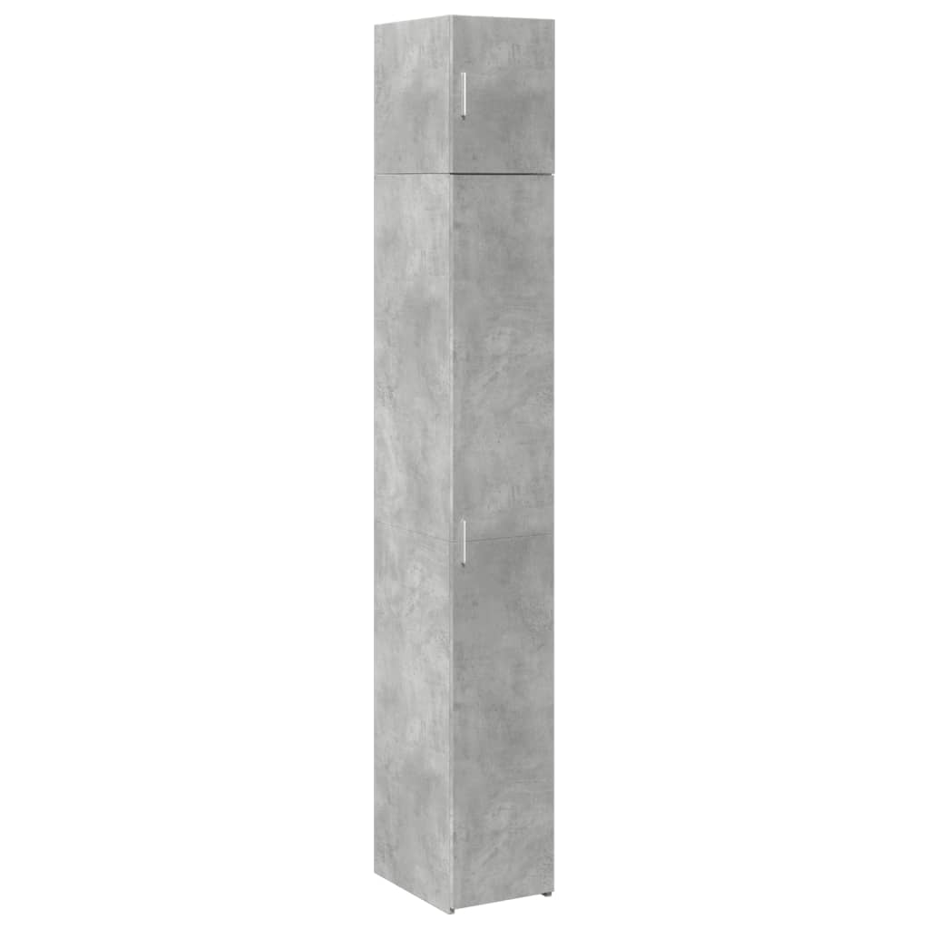 vidaXL Armario estrecho madera ingeniería gris hormigón 30x42,5x225 cm